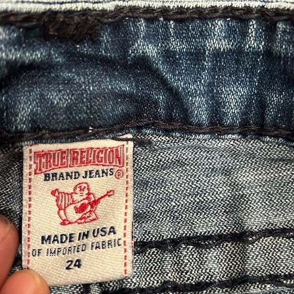 True Religion made in USA Johnny super t size 24 by 33 jeans chunky stitching - Picture 5 of 11